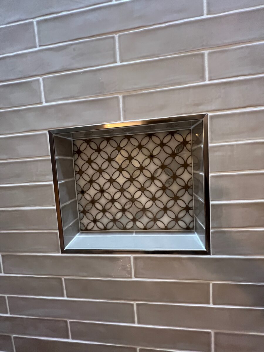 tile installation in bathroom remodel